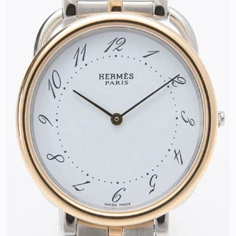 HERMES エルメス時計コピー アルソー AR4720.130/4127 YGコンビ ホワイト メンズ